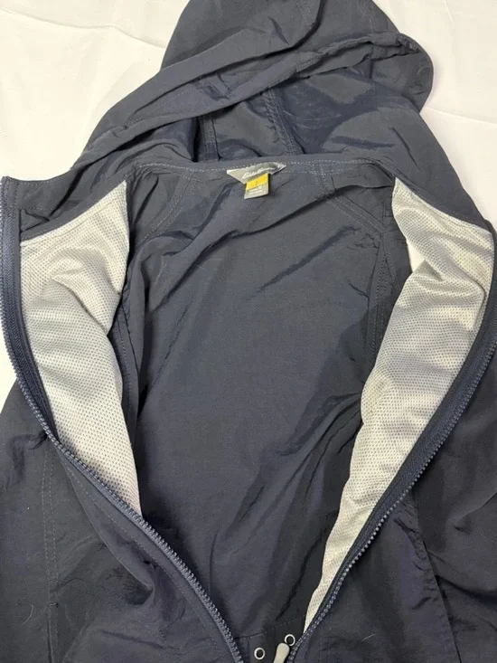 Eddie Bauer Navy Hooded Sleeveless Jacket Vest - Picture 3 of 5